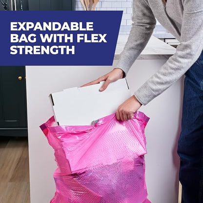 Hefty Ultra Strong 13 Gallon Trash Bags, Tall Kitchen Trash Bags 13 Gallon Size, Resist Leaks, Punctures, and Rips, Continuous Odor Control, Pink, Fabuloso Watermelon Scent, 110 Bags - size: 1 Count (Pack of 110), style: Fabuloso Watermelon- Pink