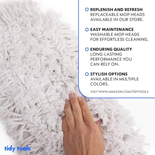 Commercial Dust Mop – 18 Inch Floor Sweeper for Hardwood, Reusable Cotton Mop Head, Extendable Handle, Dry Mop for Floor Cleaning & Janitorial Supplies - size: 18x5 Inch (Pack of 1)