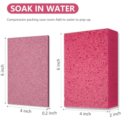 Car Wash Sponges, 3 Pack Extra Thick Large Cleaning Sponge Multi-Purpose for Bathroom Kitchen Bike Boat, Large Size Sponges 4'' X 6'' (Pink) - color: A-pink