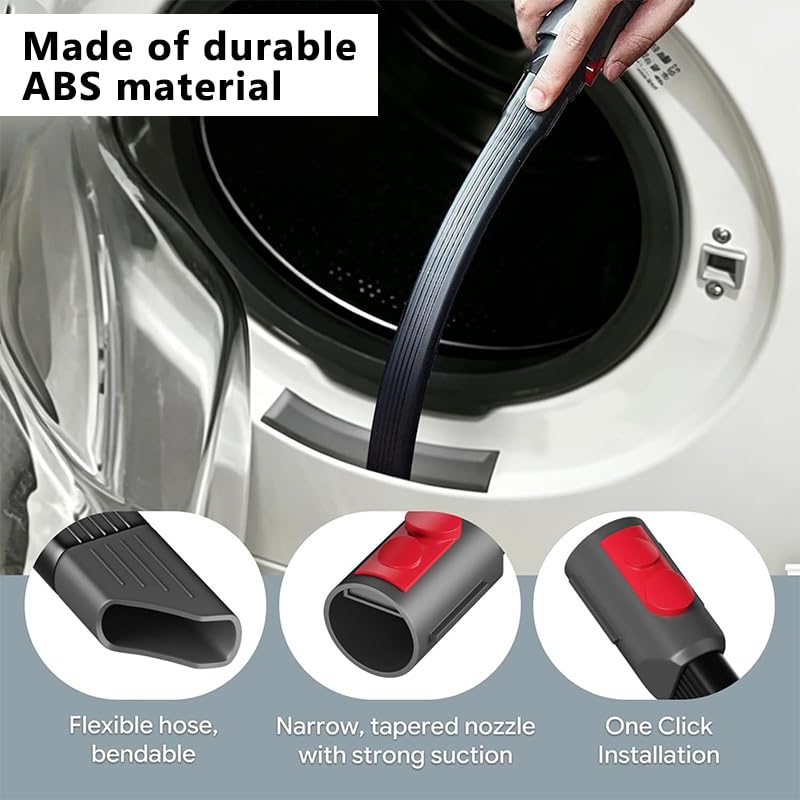 Rubber Material, Ergonomic Design, Crevice Tool, 57.91 CM, Vacuum Attachment