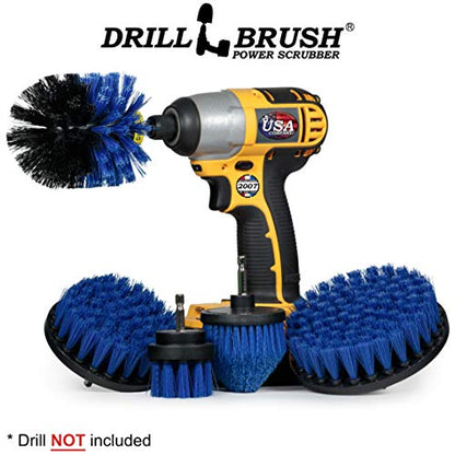 Aquatic All-Purpose Cleaning Brush Set - Medium Stiffness Blue Brushes - Long Reach Extension Attachment Kit - Aquarium Cleaning Products - Fish Tank Cleaner Brushes - Boat Scrub Brush - Hull Scrubber - color: Blue