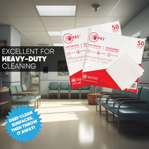 Mwipes Lint Free Cloth - 12" x 12" 500 Pack, Highly Absorbent Disposable Microfiber Wholesale Cleaning Cloths for Industrial, Medical, Staining, Cast Iron, Woodworking, Makeup, Nail Polish - style: 12x12 – Pack of 500