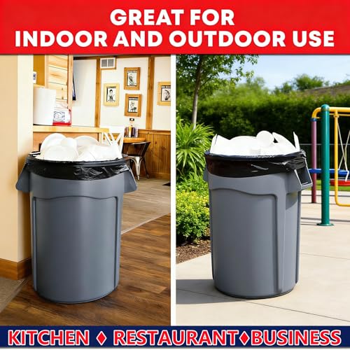 33 Gallon Trash Bags, Heavy Duty Garbage Bags 110 Count 1.7 MIL, 32" x 40" Large Black Can Liner 30 31 32 Gallon Can Liners Plastic Bolsas para basura For Home Commercial Construction Outdoor Yard - size: 1 Count (Pack of 110)