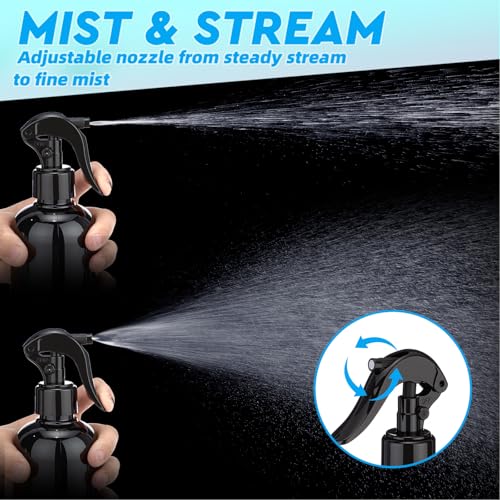 Lallisa 36 Pcs 16 oz Plastic Spray Bottles Leak Proof Empty Bottles for Cleaning Solutions Water Sprayer Bottle with Nozzle Mist, Labels and Handle Funnel for Auto Details, Planting, Kitchen (Black) - color: Black
