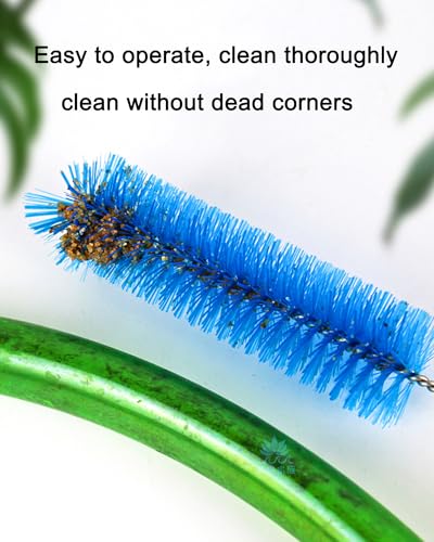 Flexible Long Drain Brush 61in Nylon Cleaner Double Ended Hose Tube Stainless Steel Pipe Brush 10 PCS 8.2in Straw Cleaning Brush - size: 61in