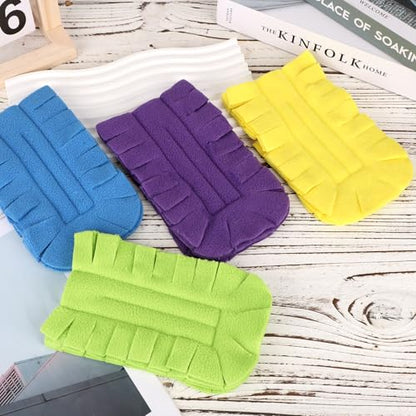 4pcs Reusable Duster Refills, 4 Color 360° Washable Heavy Duty Fleece Dusting Pads Cleaning Pads Replacement Accessories for Ceiling Fan Window Blinds Kitchen Car Interior (Handle Not Included)