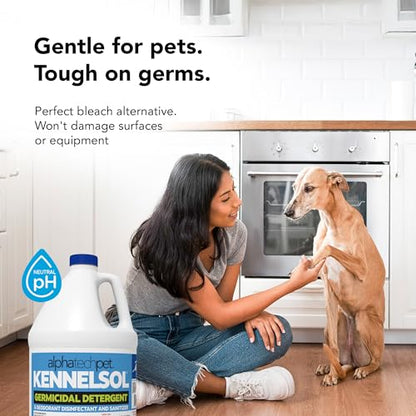 KennelSol Dog Crate Cleaner & Disinfectant for Kennels, Cages, Floors, Litter Boxes & Hard Surfaces | EPA-Registered, Kills Bacteria & Viruses, Parvo Disinfectant | 128 Fl Oz - 4 Count - size: 128 Fl Oz (Pack of 4)