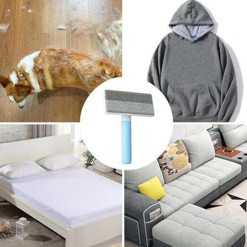 Pet Hair Removal Tool, with Detachable Handle, 17.5x12.5x4.5cm, Lint Shaver and Remover, Portable Hair Removal Cleaner, Comfortable Grip, for Furniture, Car, Clothes, Bedding - color: Blue