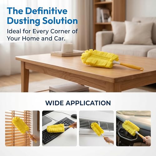 Reusable Duster Refills Compatible, New 360° Cleaning Fleece Refills Washable Duster Pads with Handle Included, Reusable Duster Refill Compatible for Furniture, Home Cleaning,Fan, Blinds (2 Set) - color: 2 Set