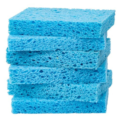 Cellulose Sponges,Heavy Duty Scrub Kitchen Sponge,Clean Tough Messes Without Scratching Sponges Kitchen Blue(6 Pack) - color: Blue, size: 6 Count (Pack of 1)