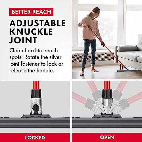Heavy Duty Floor Squeegee for Concrete and Tile Floor - Silicone Squeegee Broom Floor Scrubber - Large Single Cast Rubber Blade Aluminum Long Handle 360° Swivel Joint - Garage Shower Window Cleaning - size: 17 Inch Blade - 4 Piece Handle