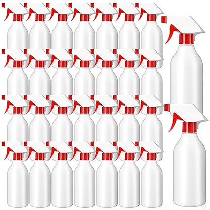 Tanlade 30 Pack Plastic Spray Bottles 16 oz Leak Proof Squirt Bottle Refillable Empty Bottles Spray Water Bottle Mist Sprayer with Red Nozzles for Hair Essential Oil Cleaning Solutions Plants Pets - color: Red