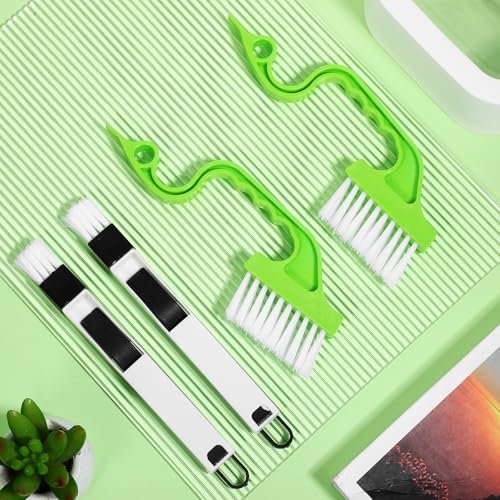 4 Pcs Window Track Cleaning Tools Set - Crevice Brushes for Efficient Cleaning of Window Grooves and Tight Spaces, Durable and Easy to Use