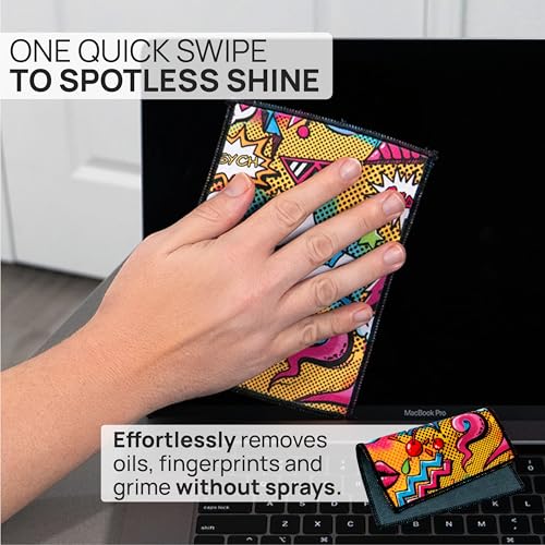 Microfiber Wholesale Quick Cloth Glasses Cleaning Cloths – 5x7, Popart, 2 Pack with Case | Double-Sided Lens Cleaner for Eyeglasses, Camera, Screens & Glass | Reusable Microfiber Glass Polishing - color: Popart, size: 5"x7"