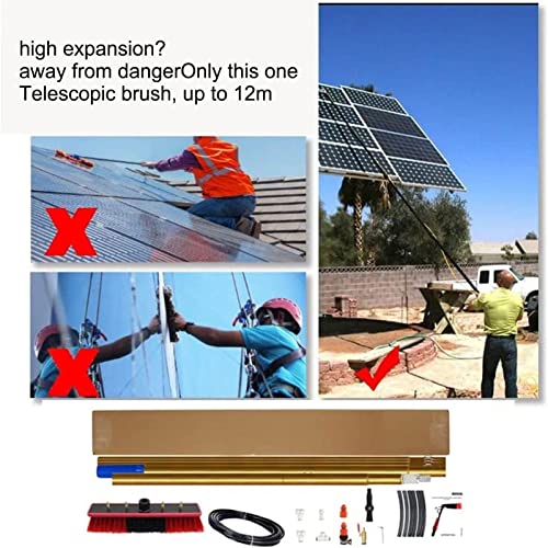 Water Fed Pole Kit, Extendable Window Cleaning Pole Water Fed Telescopic Brush Professional Cleaning Equipment Washing Equipment Cleaning Conservatory Roof Solar Panel - color: 30cm Brush Head, size: 9.0m