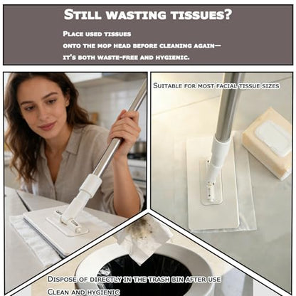 Clip-On Mini Dust Mop with Disposable Cloths - Extendable Handle Cleaning Tool for Small Spaces