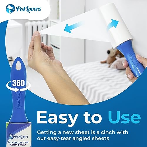PetLovers Extra Sticky Lint Rollers and Refills - 990 Sheets, Dog and Cat Lint Remover, 9 Packs of Refills