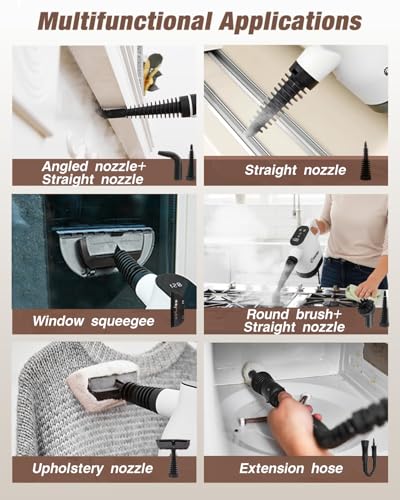 Saker EverSteam Instant-Heat Steam Cleaner for Home,15s Heat-up Handheld Steam Cleaner with Mop Attachment&Fiber Cloths,Portable Continuous Refill Steamer for Cleaning of Floor, Car and Kitchen - size: With Mop Attachment&Fiber Cloths