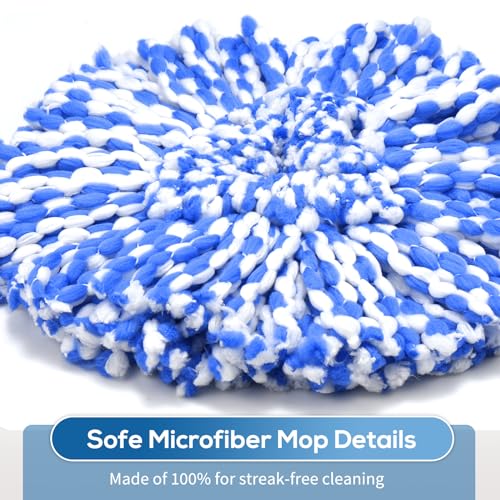 4 Pack RinseClean Spin Mop Replacement Head Spin Mop Refills Compatible with O Ceda RinseClean Dual System, Microfiber Mop Easy Cleaning Floor Head Mo-p for Floor Cleaning RinseClean 2 Tank System - size: 4 Mop Head