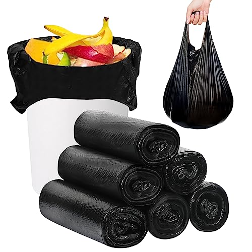 Trash Bags, Garbage Bags, 120 Count 6 Gallon [Extra Thick][Leak Proof] Rubbish Bags Wastebasket Bin Liners for Home Office Trash Can Black - color: B-Black, size: 1 Count (Pack of 120), style: 6 Gallon