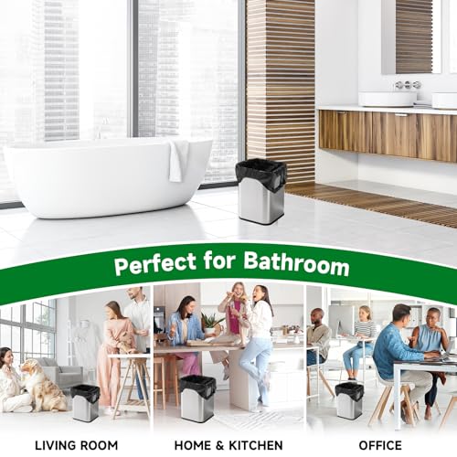 Small Bathroom Trash Bags 2 Gallon - Black Mini Garbage Bags With Handle Biodegradable Compostable 100 Count Kitchen Office Car Little Waste Basket Unscented Tiny Liners Strong Thick Chenyucheng - style: 2 gallon Black 100 Count