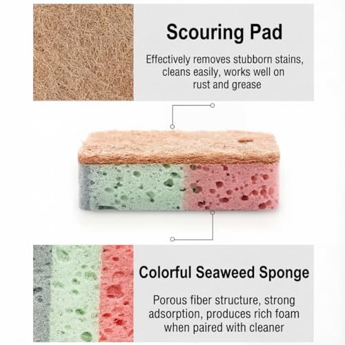 5-Pack Cleaning Sponges for Washing Dishes, Plates and Pans in The Kitchen