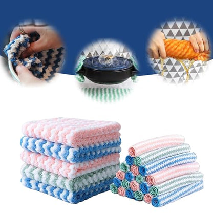 Generic 20 Pack Kitchen Dish Cloths, 2024 New Ultra Soft and Absorbent Dish Towels, Reusable Fast Drying Microfiber Cleaning Cloth, 8.6 x 8.6 inches, Multicolor, Small