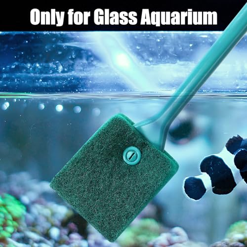 AQUANEAT Fish Tank Cleaning Tools, Aquarium Double Sided Sponge Brush, Algae Scraper Cleaner with Long Handle - size: 1pc