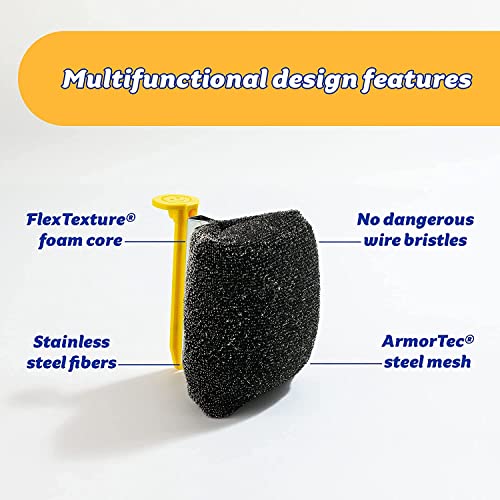 Scrub Daddy BBQ Daddy Grill Brush Head Refill - Bristle Free Grill Brush ArmorTec Steel Mesh Grill Cleaning Brush Attachment - Steam-Activated Cleaning Scrubber for Grates (1 Count) - style: BBQ Daddy Refill