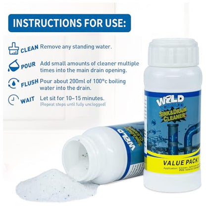 Wild Tornado Pipe Dredge,Powerful Sink Cleaner Powder Fast Foaming for Kitchen Toilet Pipeline Quick Cleaning Tool（4pcs） - size: 4