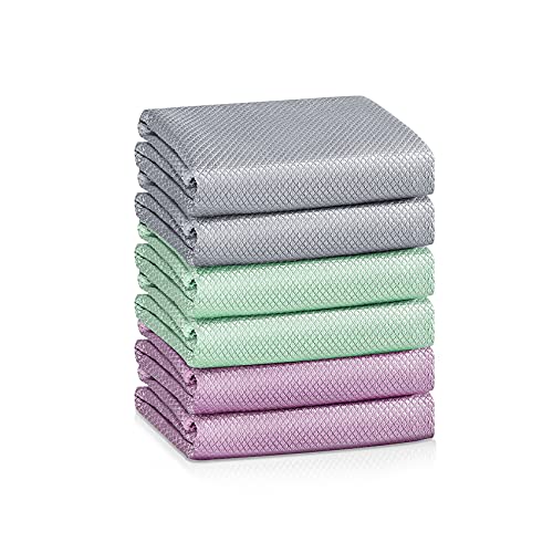 Fish Scale Streak Free Magic Glass Window Car Mirror Microfiber Cleaning Cloth Cleaner Cloths,Lint Free Stainless Steel Windshield Shower Cleaning Cloth,Miracle Polishing Towels Shiny Wipes,Pack 6,Mix - color: Mix
