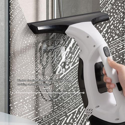 Jiawu Electric Window Cleaner, Cordless Handheld Strong Suction Window Vacuum, Squeegee with Spray Bottle and Wastewater Collection for Windows Tiles Mirror Car