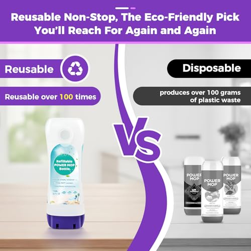 Refillable Solution Bottle for Swiffer Power Mop,Leak-Proof Reusable Empty Cleaner Container, Universal Fit for Any Liquid Cleaner, Easy Install - size: 24 Ounces
