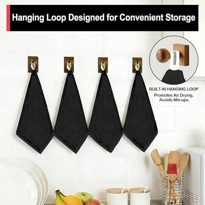 Microfiber Cleaning Cloth, 12 Pack Black Cleaning Rags,12" X 11" Lint Free Dish Towels Wash Cloths, Reusable Microfiber Towels for Home and Kitchen Bathroom Apartment Cleaning Supplies - color: Black, size: 12 Pack
