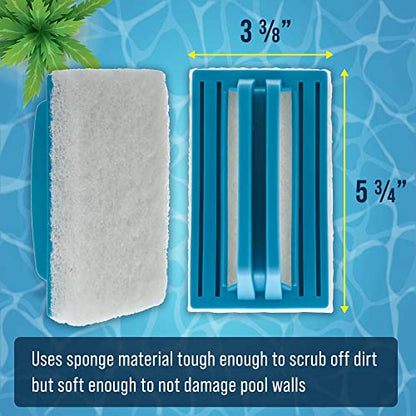 U.S. Pool Supply Hand-Held Pool Scrub Brush, 2 Pack - Scrubbing Scouring Sponge Pad - Clean Pool Tile & Grout, Walls, Vinyl Liners, Spas - Surface Cleaning Scrubber, Kitchen, Bathroom Tub, Shower Tile - size: 3x6