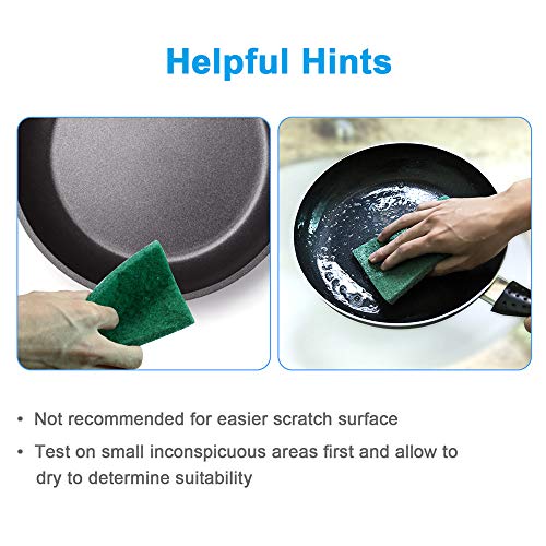8PCS Scouring Pad - Premium Heavy Duty Scrub Pads, Reusable Household Green Dish Scrubber, Multipurpose Scour pad - for Kitchen Scrubber & Metal Grills, 3.9 x 5.9 x 0.36IN
