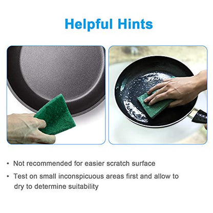 8PCS Scouring Pad - Premium Heavy Duty Scrub Pads, Reusable Household Green Dish Scrubber, Multipurpose Scour pad - for Kitchen Scrubber & Metal Grills, 3.9 x 5.9 x 0.36IN