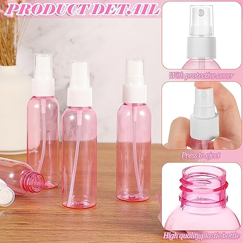 Tanlade 100 Pcs 2oz Small Spray Bottles Refillable Mini Spritzer Clear Empty Plastic Spritz Bottle Refillable Reusable Travel Size Mist Sprayer for Travel Cleaning Perfume Liquid(Red) - color: Red