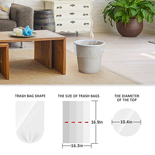 1.2 Gallon 330 Counts Small Trash Bags Garbage Bags by Teivio, Bathroom Trash Can Bin Liners, Small Plastic Bags for home office kitchen (Clear) - size: 1 Count (Pack of 330)
