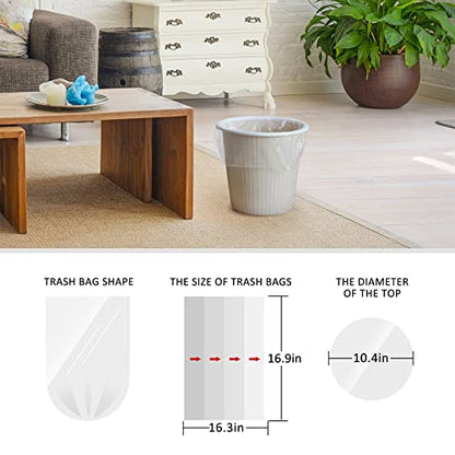 1.2 Gallon 330 Counts Small Trash Bags Garbage Bags by Teivio, Bathroom Trash Can Bin Liners, Small Plastic Bags for home office kitchen (Clear) - size: 1 Count (Pack of 330)