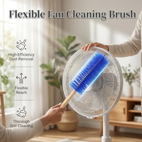 Fan Cleaning Brush, Microfiber Duster for Electric Fan and Blind, Reusable Cobweb Dust Collector, Non-Disassembly Cleaning (Grey, 1 PCS) - color: Grey , 1 Pcs