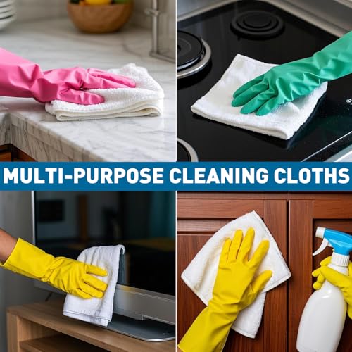 TEAWOO White Microfiber Towels- 150 Pack, Microfiber Cleaning Cloths Bulk, Microfiber Towels for Cars, Cleaning Rags (12x12 inches) - color: White, size: 150 Pack