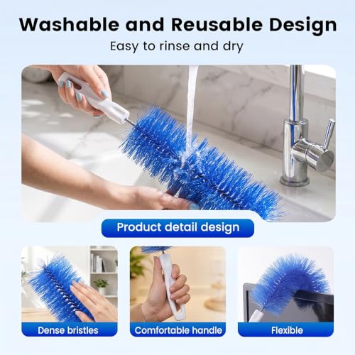 Fan Cleaning Brush, Bendable Microfiber Head, Microfiber Duster for Electric Fan and Blind, Reusable Dust Remover Washable ldeal for Electric Fans Air Conditioning, Home Car Vents, Curtain (Gray 1PC) - color: Gray 1pc
