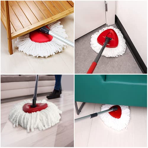 6 Pack Mop Replacement Heads for O-Ceda EasyWrin Spin Mop, Microfiber Spin Mop Refills, Easy Cleaning Mop Head Replacement White - color: White, size: 6 Count (Pack of 1)