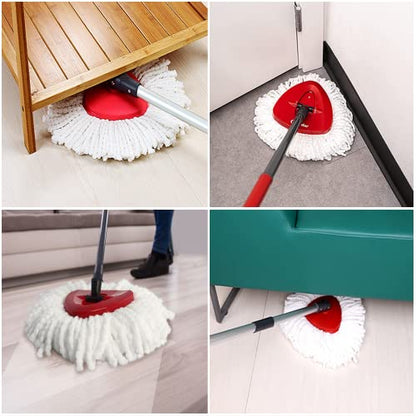 6 Pack Mop Replacement Heads for O-Ceda EasyWrin Spin Mop, Microfiber Spin Mop Refills, Easy Cleaning Mop Head Replacement White - color: White, size: 6 Count (Pack of 1)