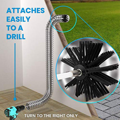 30-Feet Dryer Vent Cleaner Kit - Innovative Lint Remover Reusable Strong Nylon| Flexible Lint Brush with Drill Attachment for Faster Cleaning 30 Feet Long - size: 30 Feet