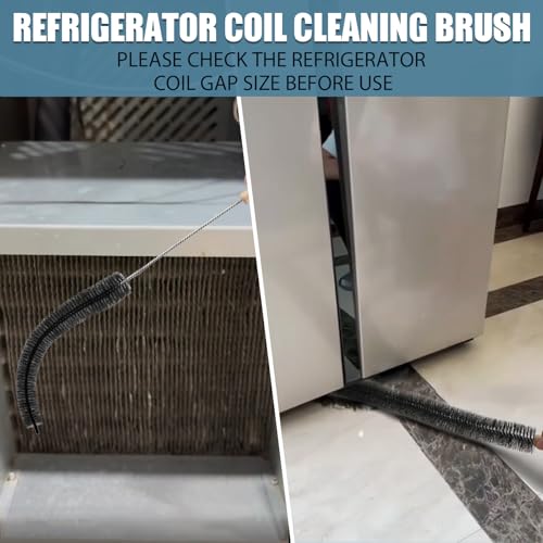 2 Pack Dryer Vent Cleaning Brush, Dryer Vent Cleaner Brush Set, Trap and Duct Lint Remover with Long Flexible Lint Brushes for Deep Cleaning to Remove Pet Hair & Lint, and Refrigerator Coil Cleaning
