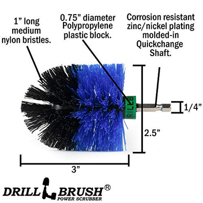 Cleaning Supplies - Scrub Brush - Boat Accessories - Drill Brush - Hull Cleaner - Algae - Barnacles - Boat - Kayak - Canoe - Carpet Cleaner - Vinyl - Deck Brush - Fiberglass - Fishing Boat - Pontoon - color: Blue