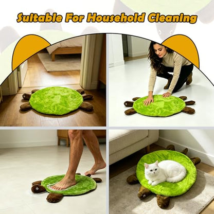 23 Inch Turtle Floor Foot Mop, Hands-Free Microfiber Cleaning Mop with Washable Reusable Pad for Hard Floors, Kitchen, Bathroom, Bedroom, Living Room