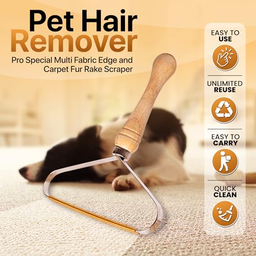 1-Pack Pet Hair Removal Tool - Carpet Rake and Squeegee for Pet Hair Remover Tool - Lint Remover and Hair Scraper for Couch - Easy to Clean Fuzz Fur and Pro Cat Dog Hair Remover for Rugs,Car Floor Mat - size: 1 Pack